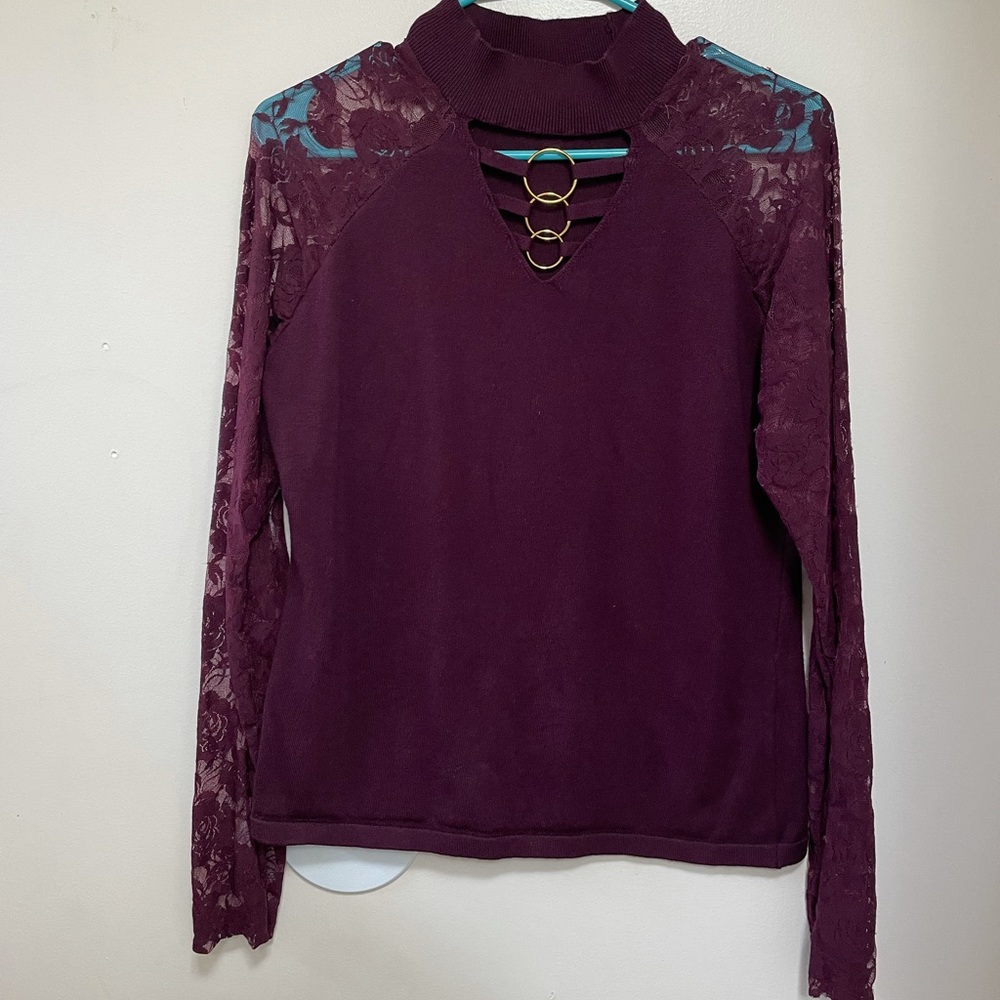 QUESTIONS Large, Lacey, Long Sleeved Shirt